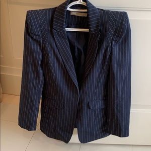 Asos dramatic shoulder pinstripe blazer
